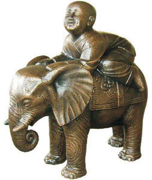 Shaolin on elephant,Buddha Statues