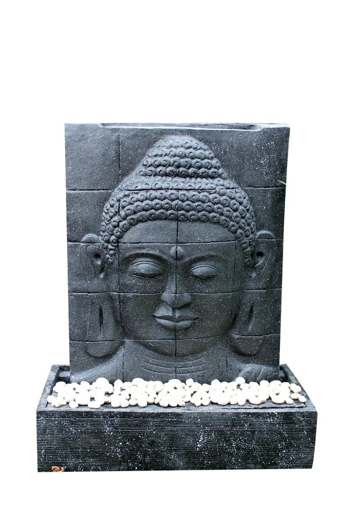 Buddha face water fountain, Buddhas