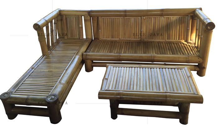 Corner lounge with coffee table,Bamboo Furniture
