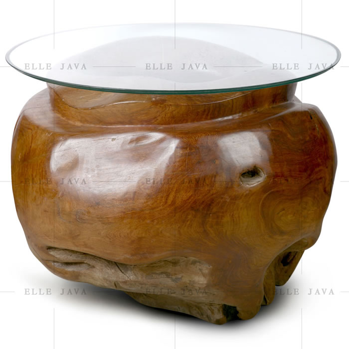 Teak root table with glass top,Teak Furniture