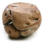 Round teak root stool