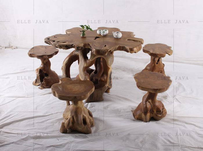 Teak table and stool setting,Teak Furniture