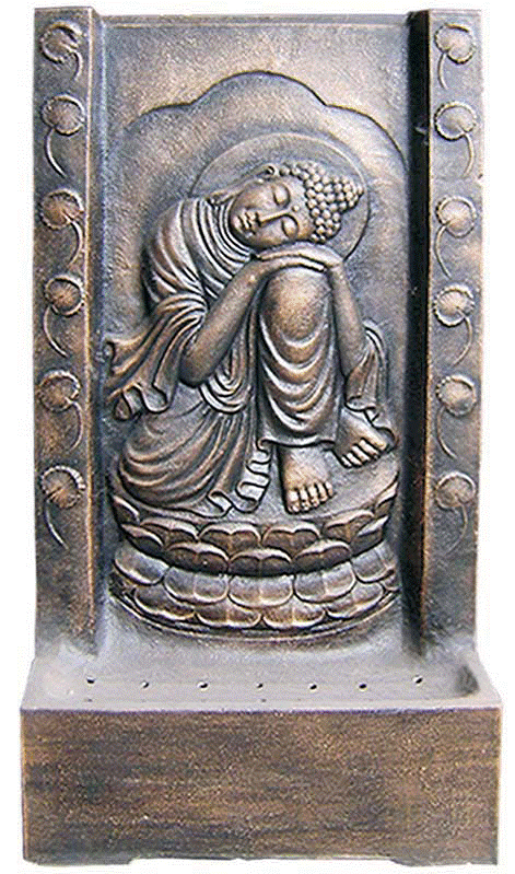 Buddha face water fountain, Buddhas